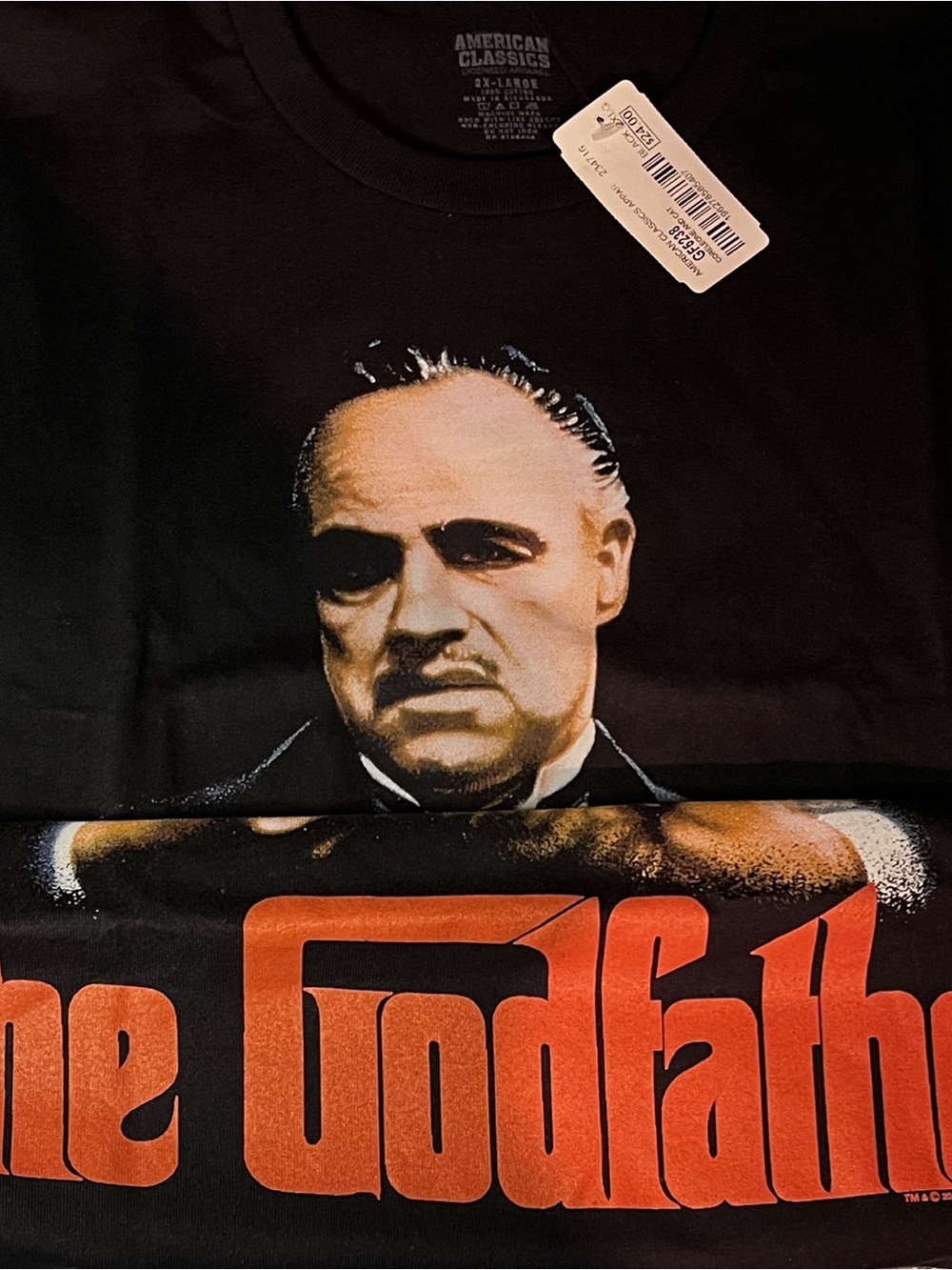 Classic Movie Graphic Tee - Black with Orange Print